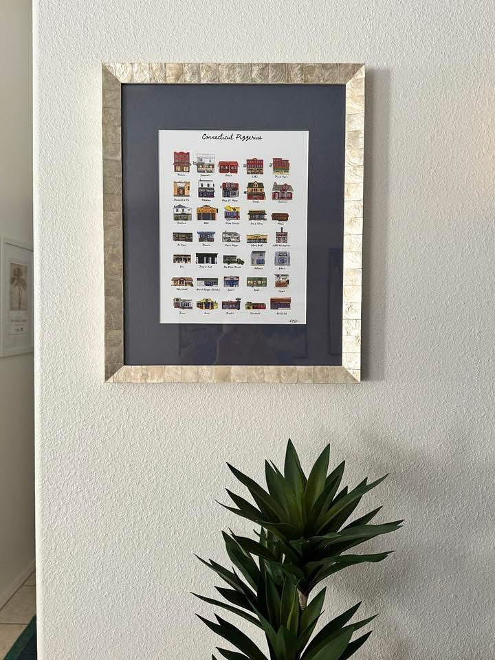 35 Connecticut Pizzeria Storefronts - Watercolor 11x14" Art Print by Bryan Etch