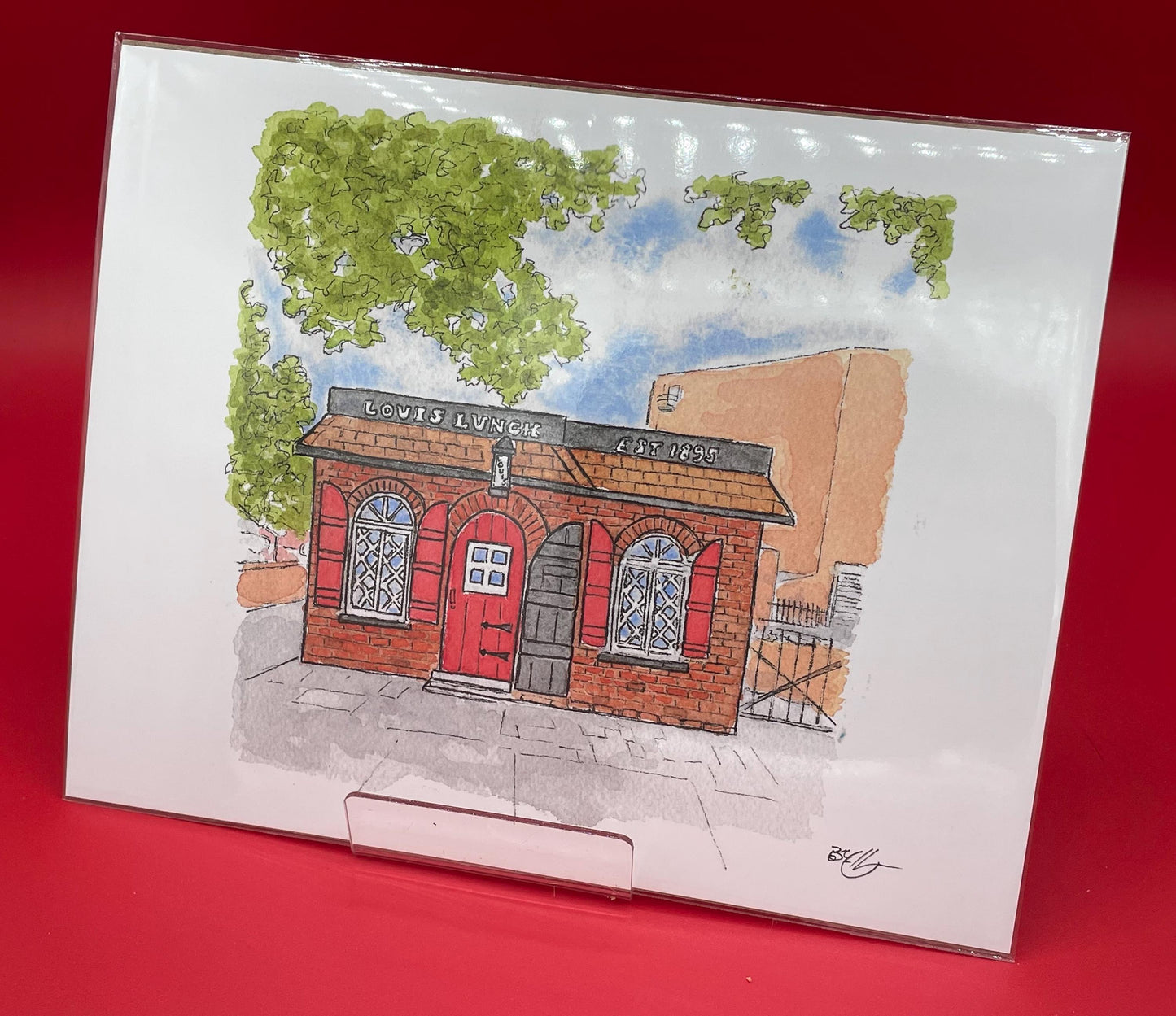 Louis Lunch - New Haven, CT - 8x10" Watercolor Art Print by Bryan Etch - Connecticut's Home of the Hamburger