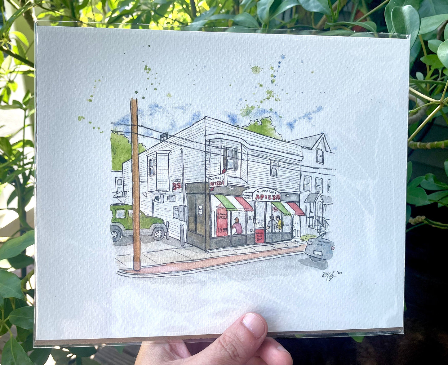 Zuppardi's Apizza West Haven, CT - 11x14" Watercolor Pizzeria Art Print by Bryan Etch