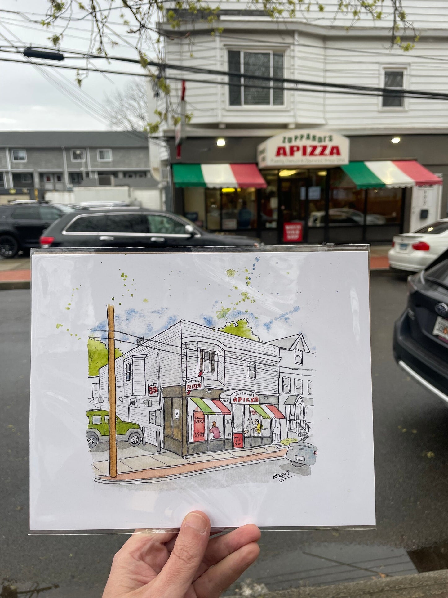 Zuppardi's Apizza West Haven, CT - 11x14" Watercolor Pizzeria Art Print by Bryan Etch