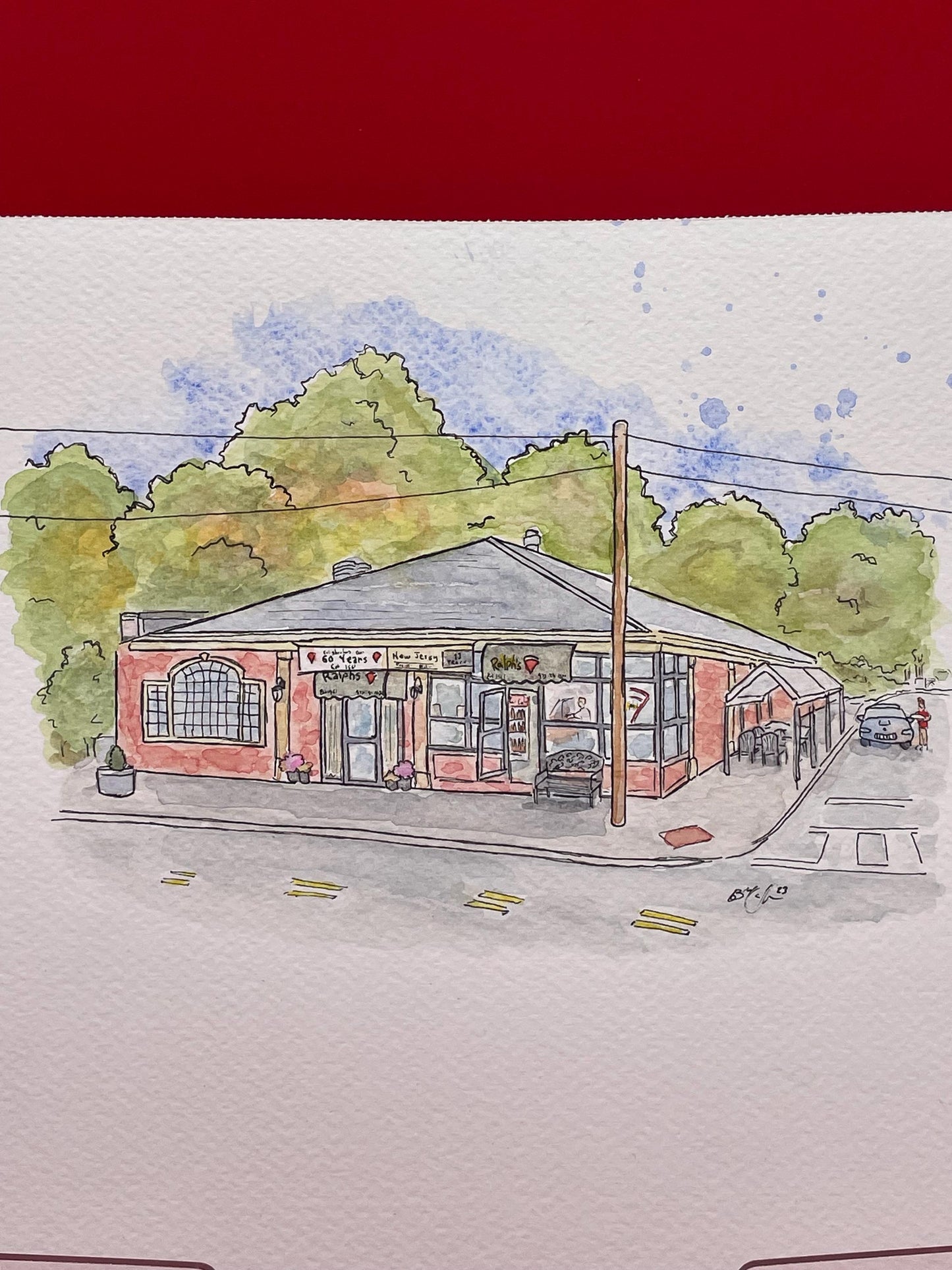 Ralph's Pizzeria Nutley NJ - 8x10" Watercolor Art Print by Bryan Etch