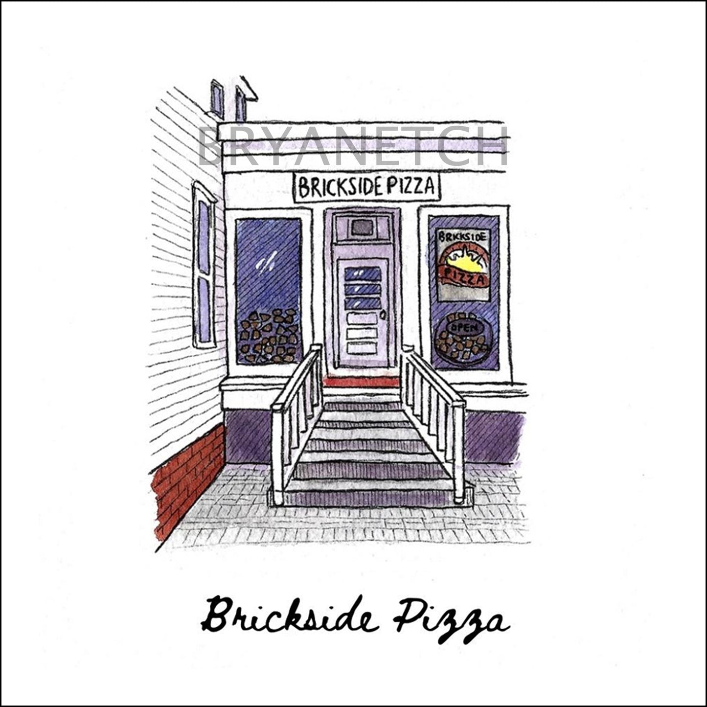 Brickside Pizza Storefront Series, Ivoryton, CT - Art Print