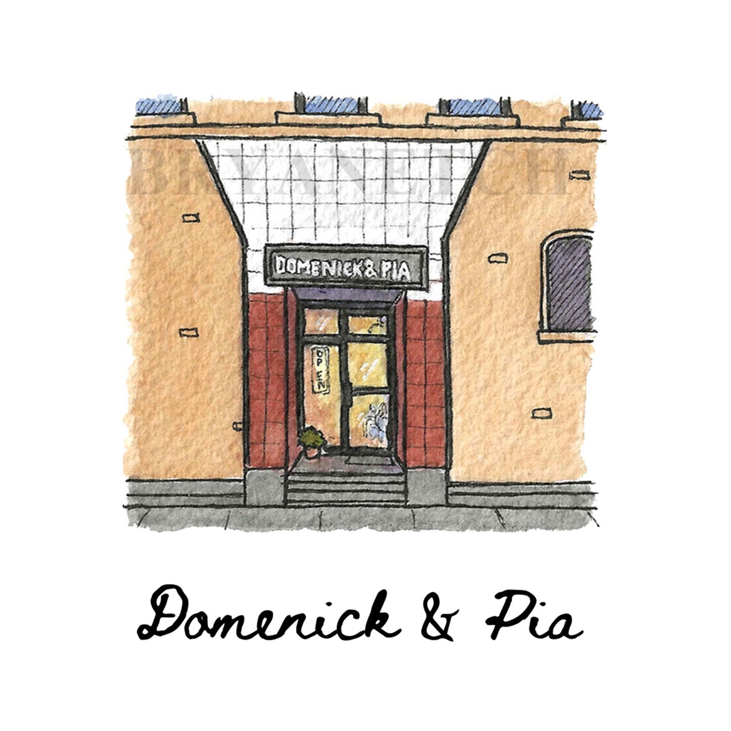 Domenick & Pia Downtown Pizzeria Art Print - Waterbury, CT
