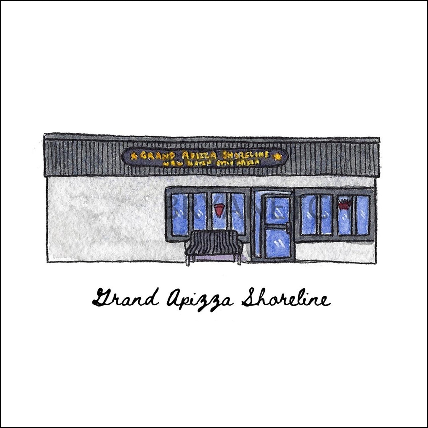 Grand Apizza Shoreline Storefront Series, Clinton, CT - Art Print