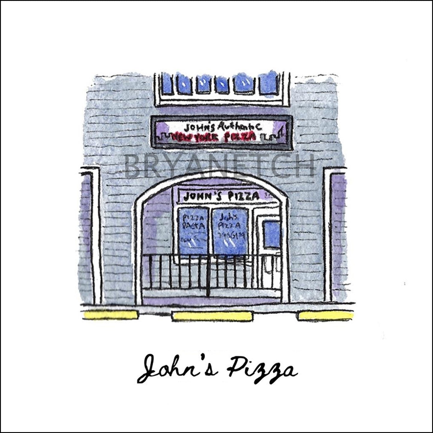 John's Authentic New York Pizza Storefront Series, Danbury, CT - Art Print