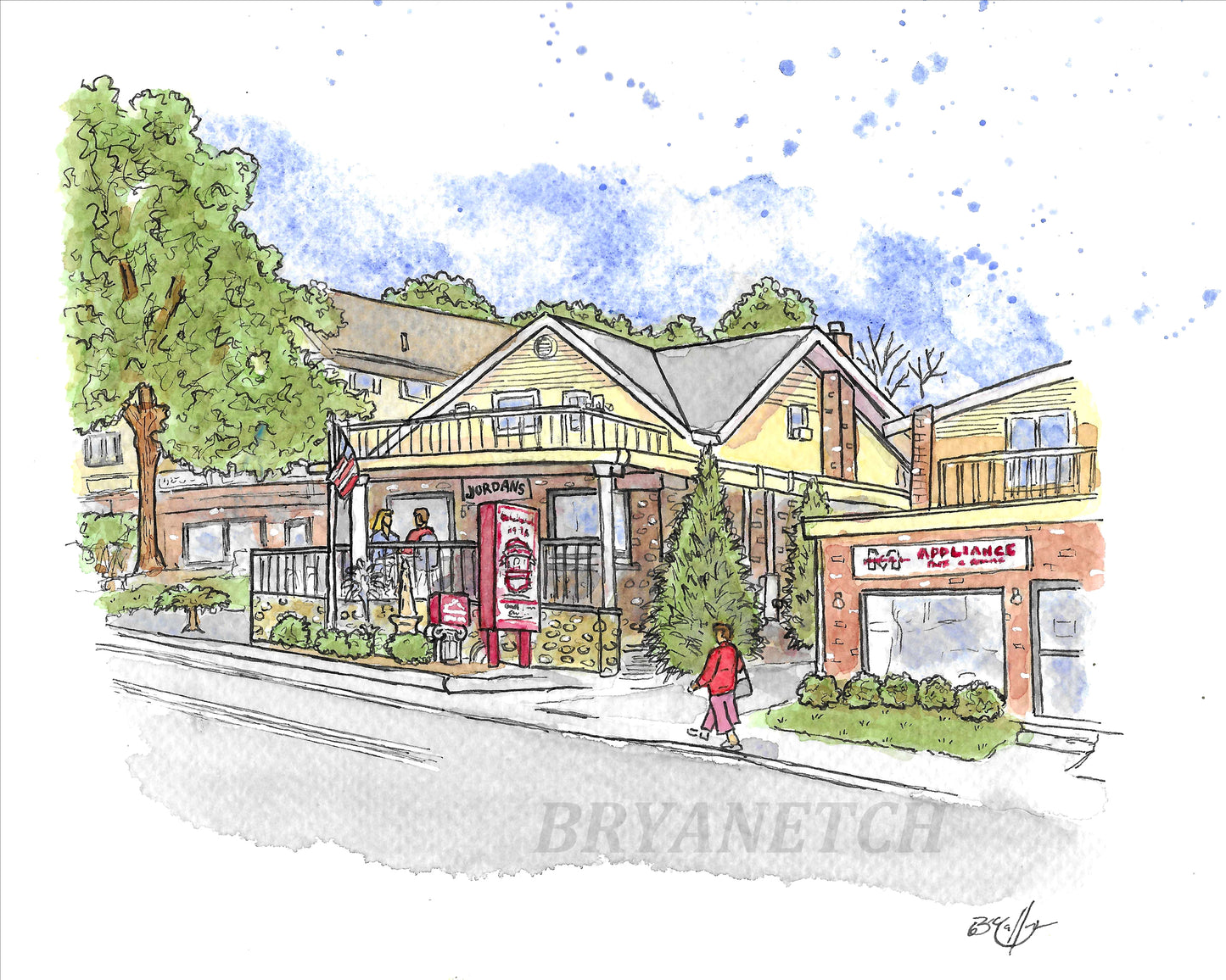 Jordan's Restaurant & Pizza - Norwalk, CT Art Print by Bryan Etch
