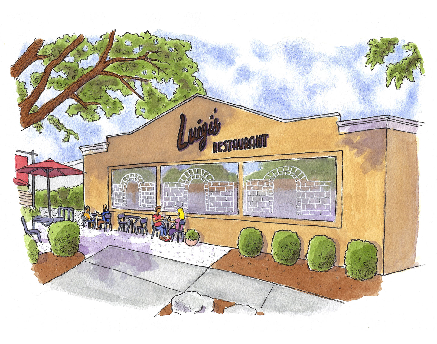 Luigi's Restaurant, Fairfield CT Art Print by Bryan Etch