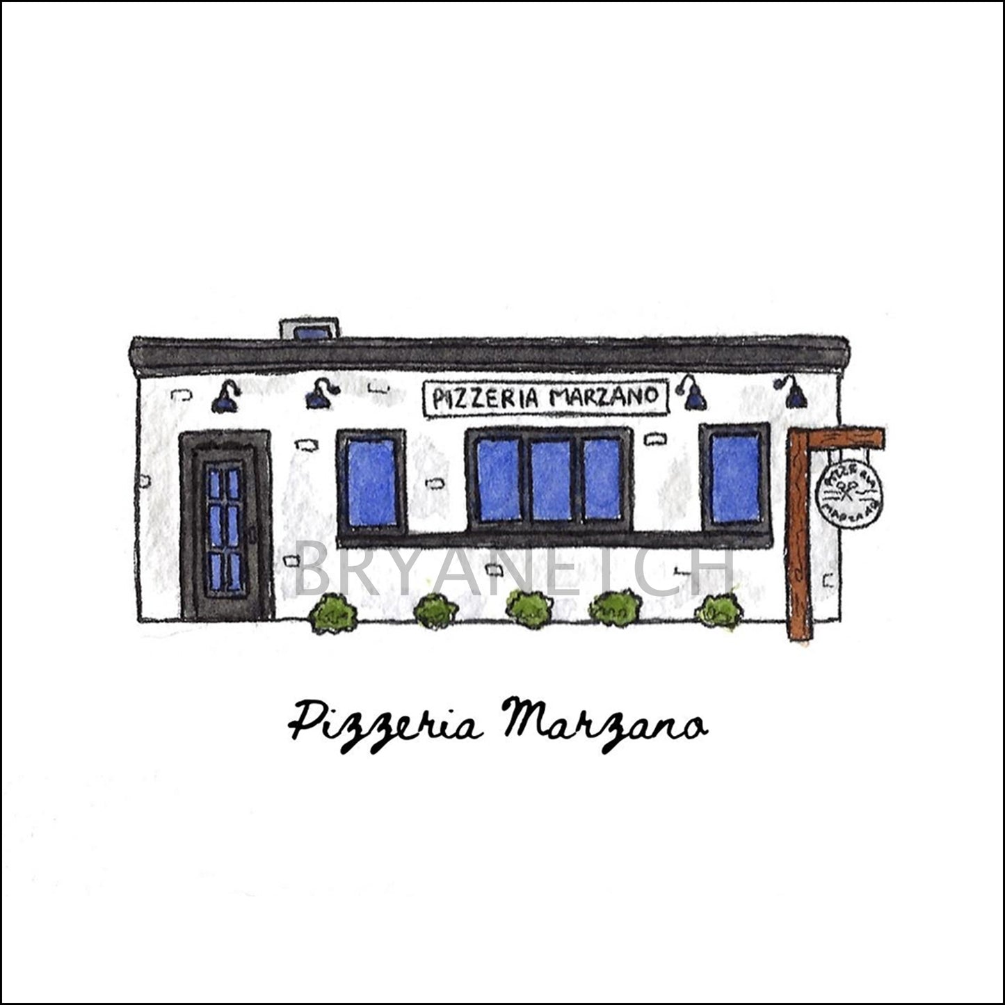 Pizzeria Marzano Storefront Series, Torrington, CT - Art Print