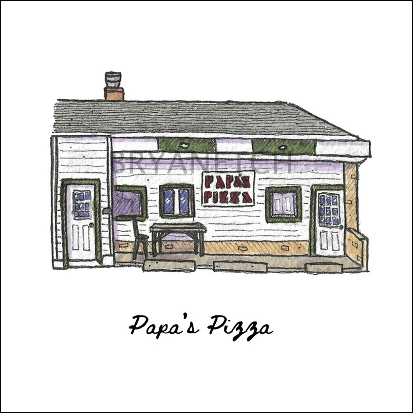 Papa's Pizza Storefront Series, Milford, CT - Art Print