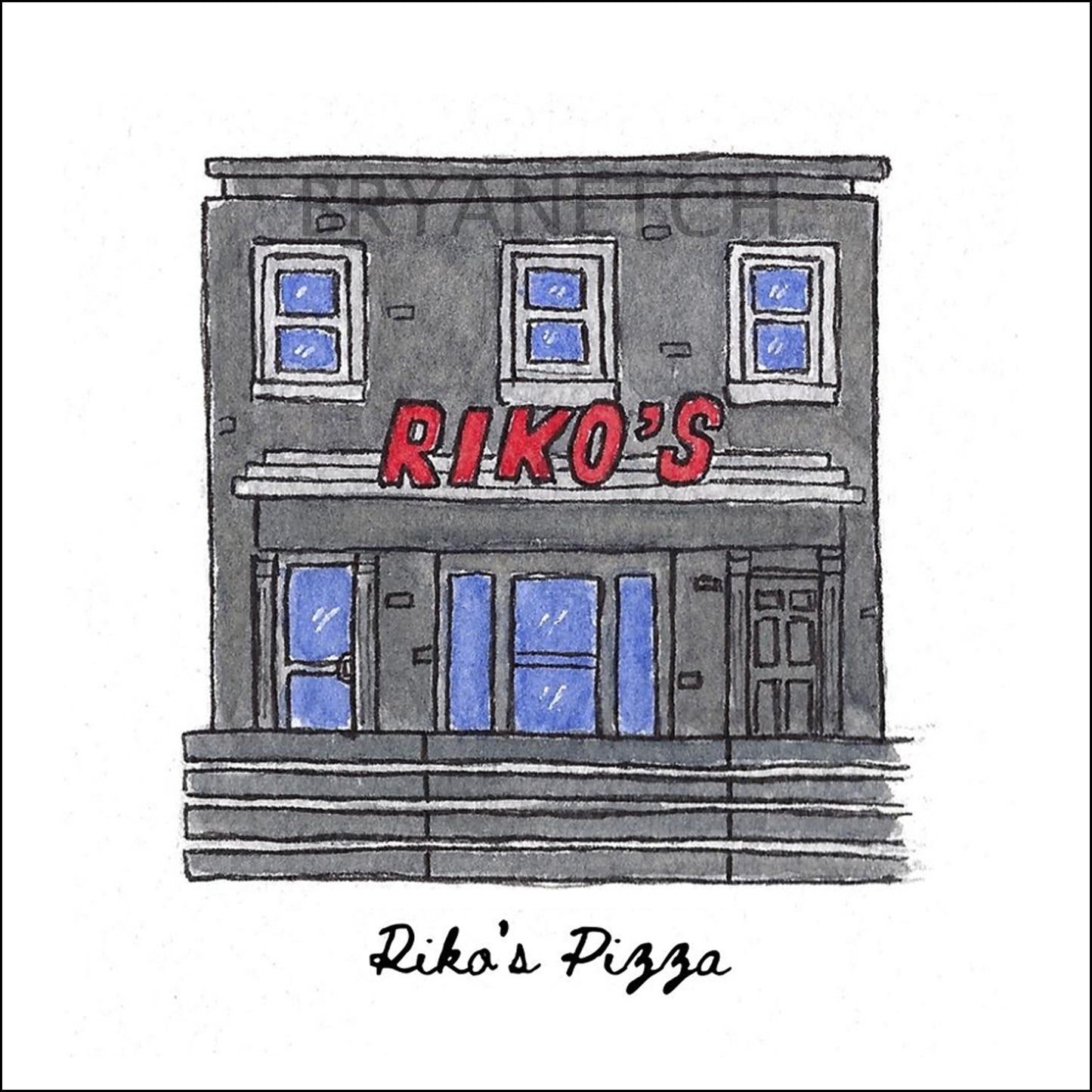 Riko's Pizza Storefront Series, Stamford, CT - Art Print