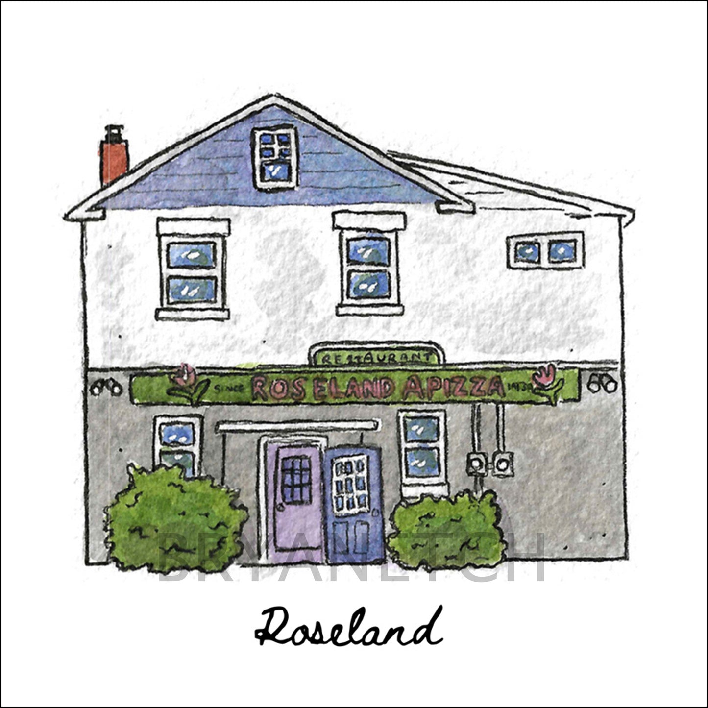 Roseland Apizza Storefront Series, Derby, CT - Art Print