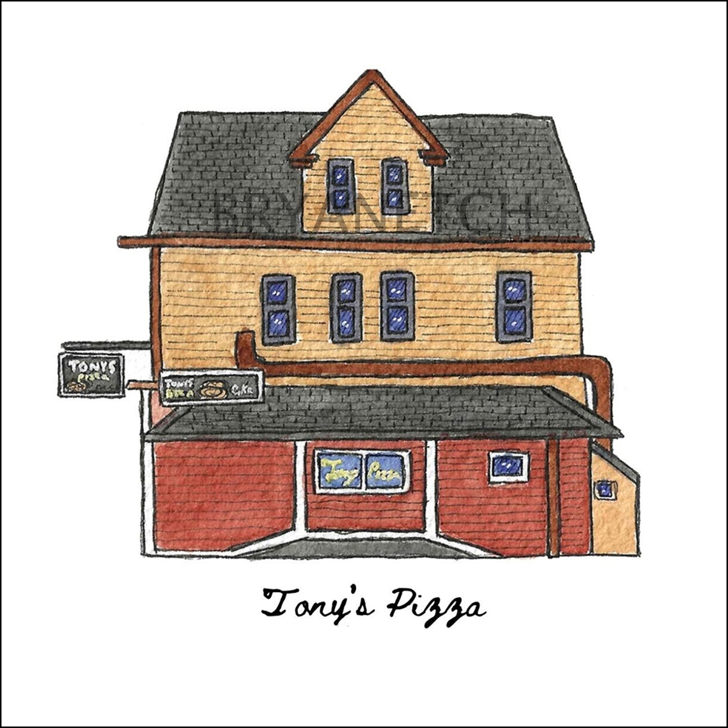 Tony's Pizza Storefront Series, Willimantic, CT - Art Print