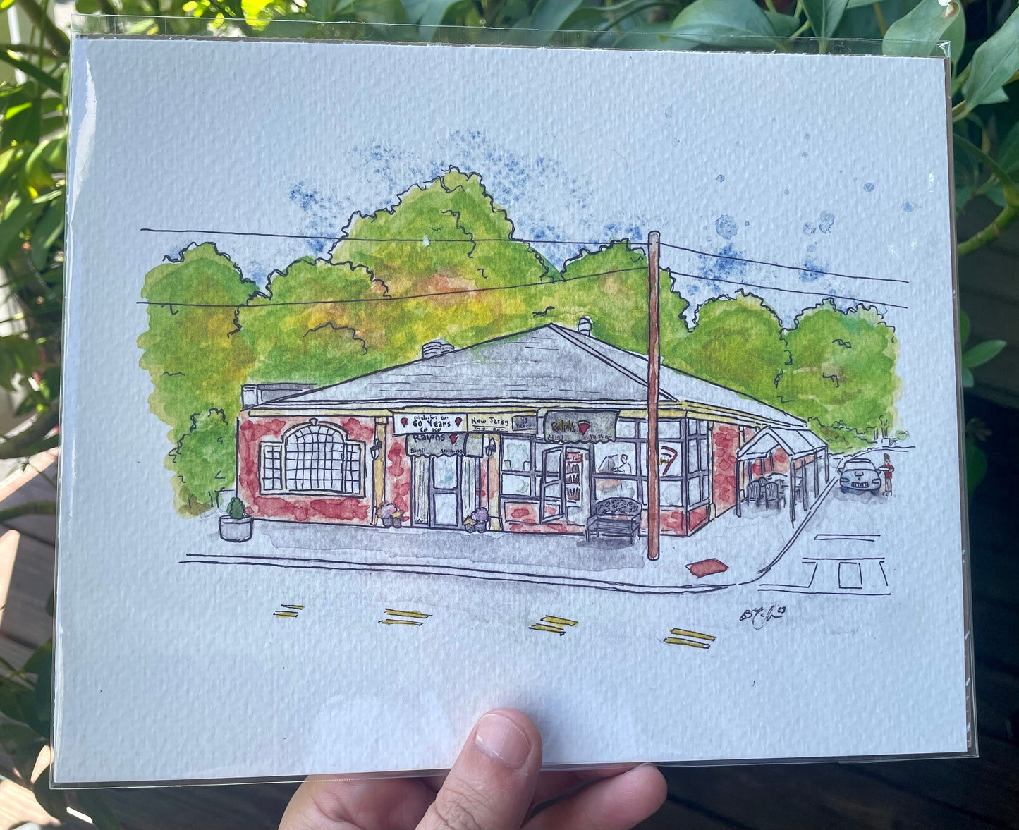 Ralph's Pizzeria Nutley NJ - 8x10" Watercolor Art Print by Bryan Etch
