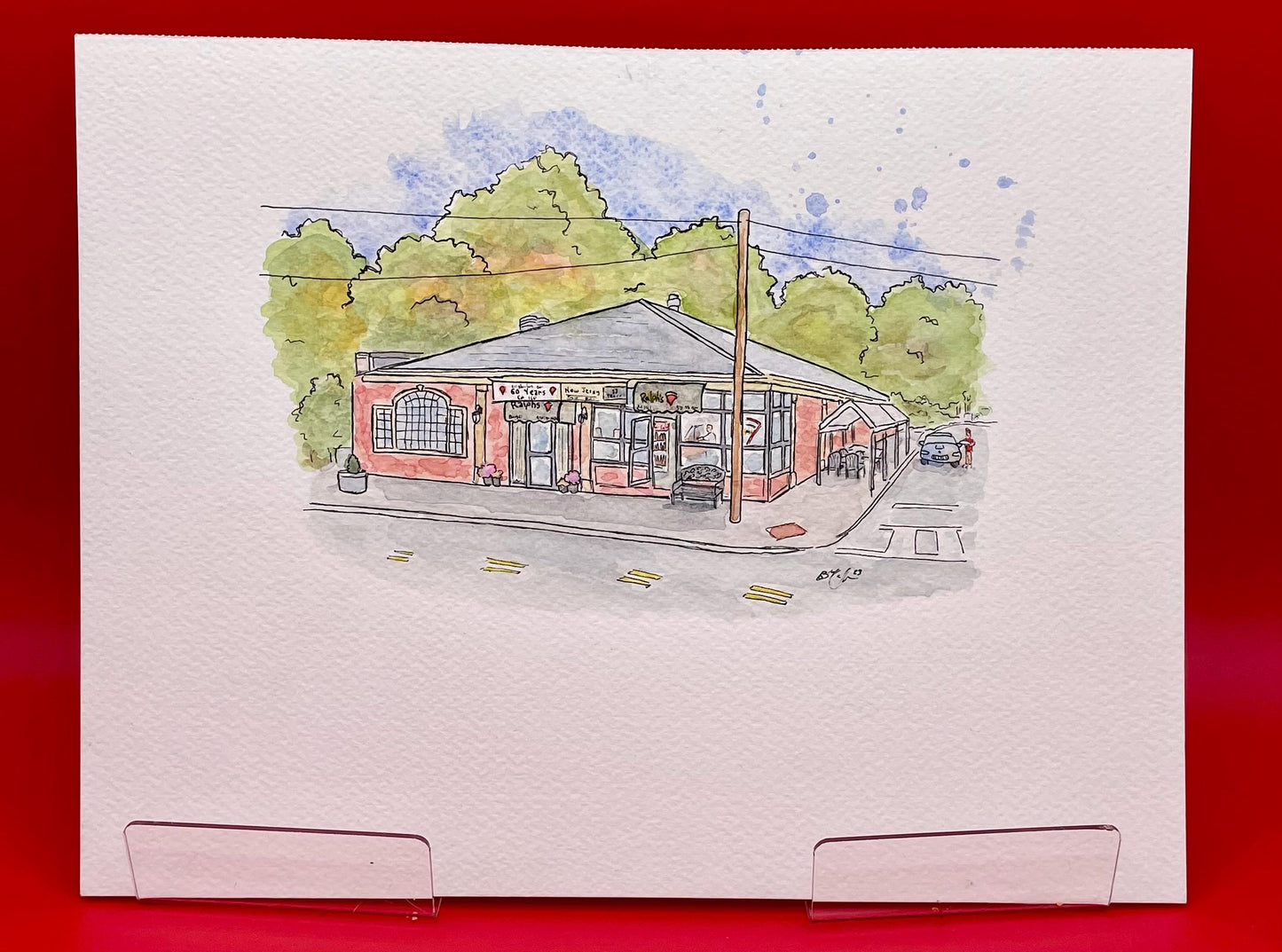 Ralph's Pizzeria Nutley NJ Original Watercolor Painting