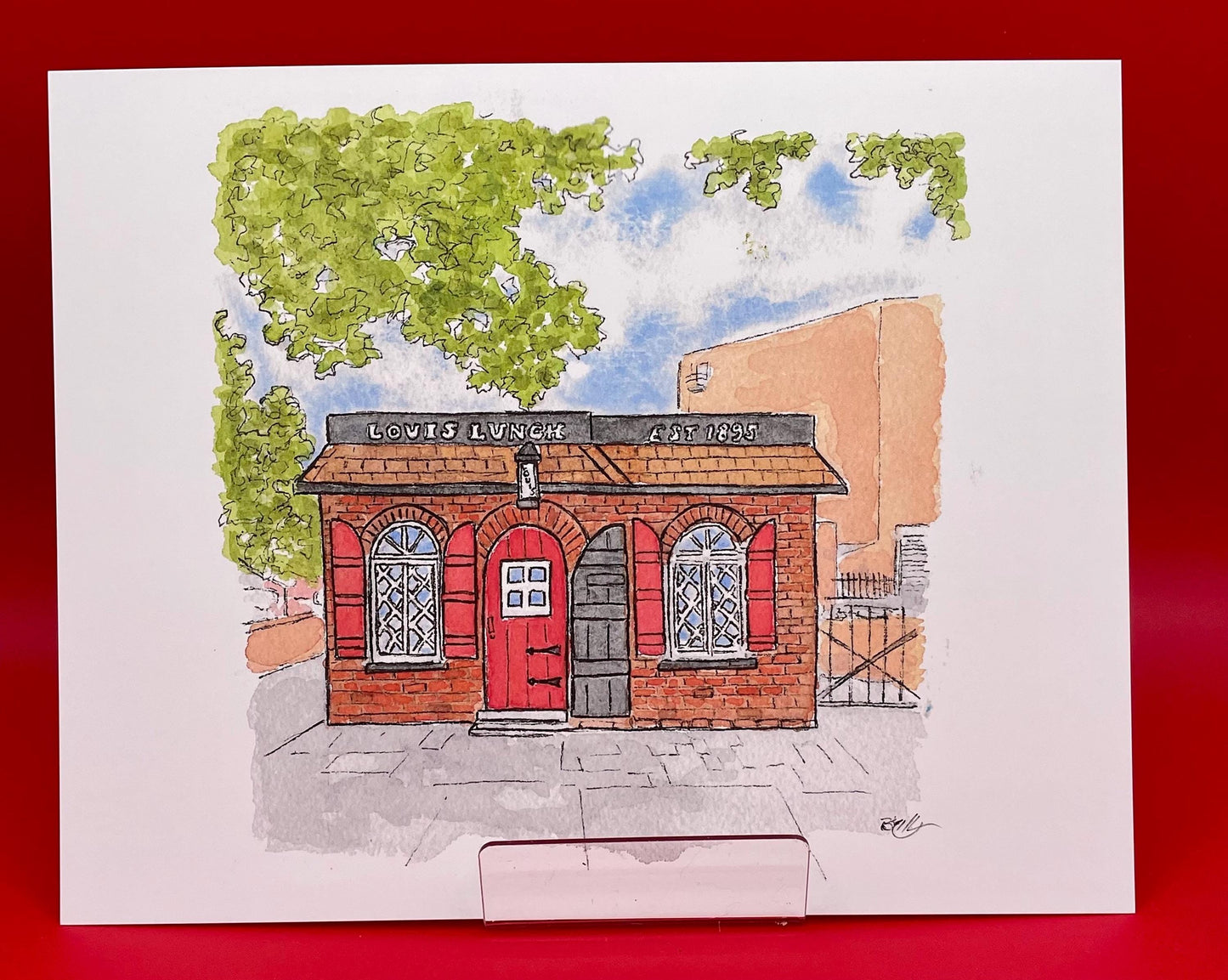 Louis Lunch - New Haven, CT - 8x10" Watercolor Art Print by Bryan Etch - Connecticut's Home of the Hamburger