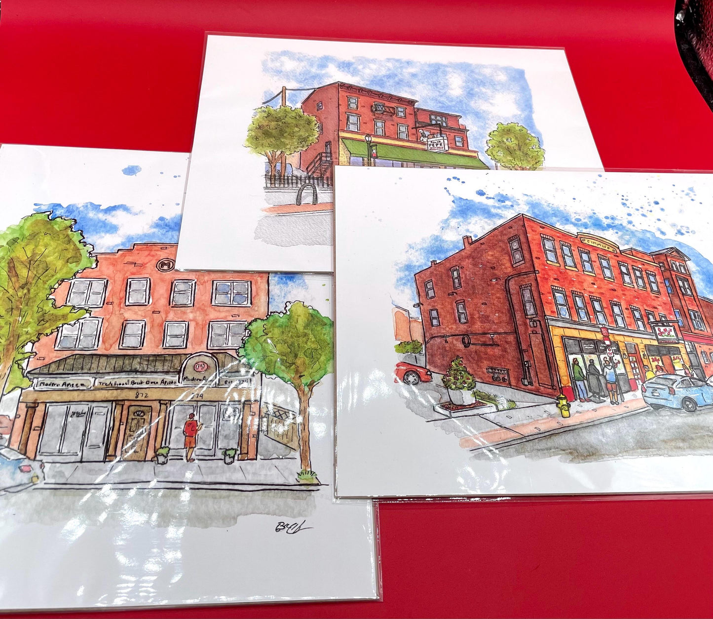 Pizzeria Watercolor Print Set of 3 - 8x10" Prints (Any 3) - Art Prints - NY Pizzerias CT Apizza Jersey Pizza Prints - Choose Your Own