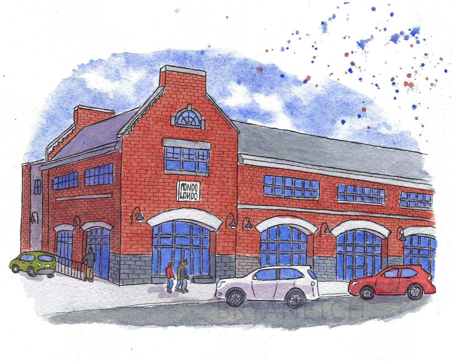 Mondo - Middletown, CT Watercolor Art Print by Bryan Etch