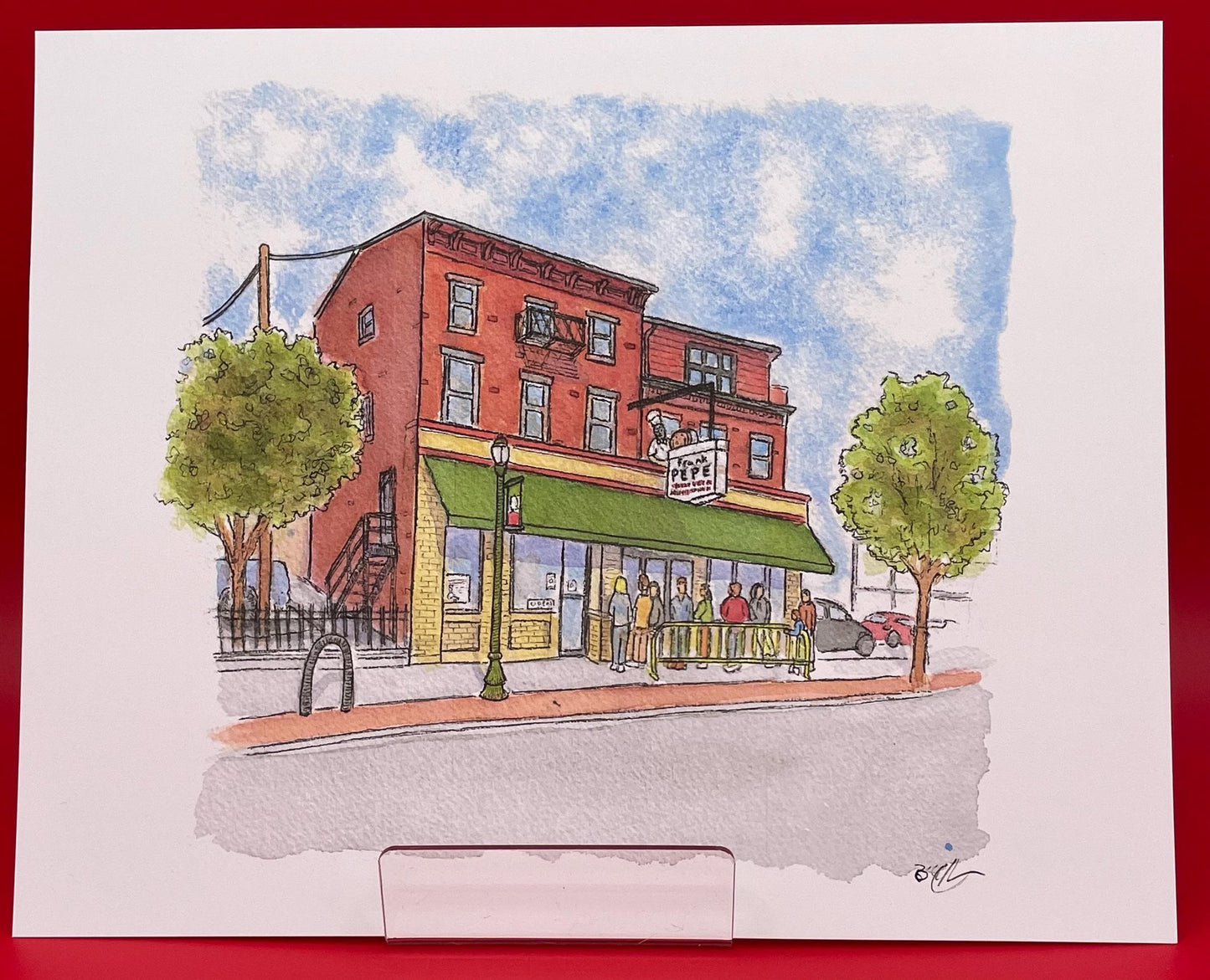 Frank Pepe's, New Haven, CT - 8x10" Watercolor Pizzeria Art Print by Bryan Etch