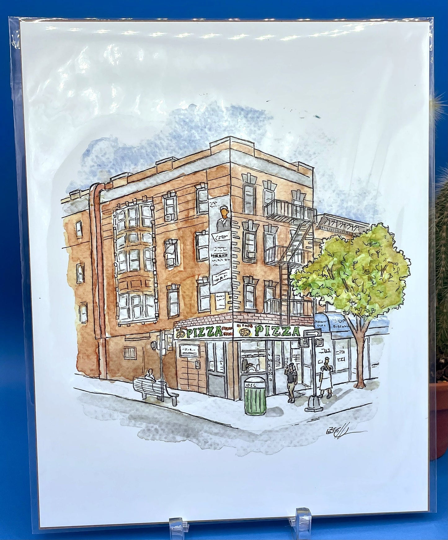 DiFara Pizza Brooklyn New York - 8x10" Watercolor NYC Pizzeria Art Print by Bryan Etch