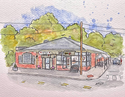 Ralph's Pizzeria Nutley NJ Original Watercolor Painting