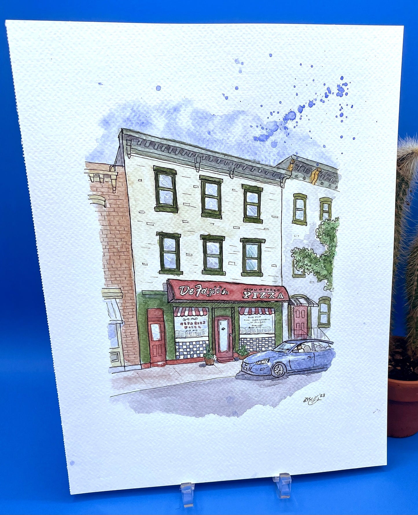 Defazio's Pizza Troy NY Original Watercolor Art