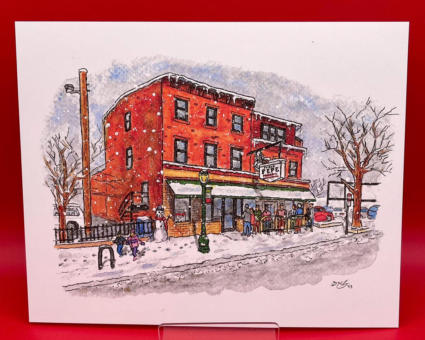 Frank Pepe Pizzeria Napoletana (Winter Version) 8x10" Print