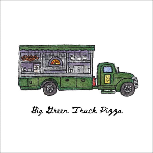 Big Green Pizza Truck Storefront Series, New Haven, CT - Art Print