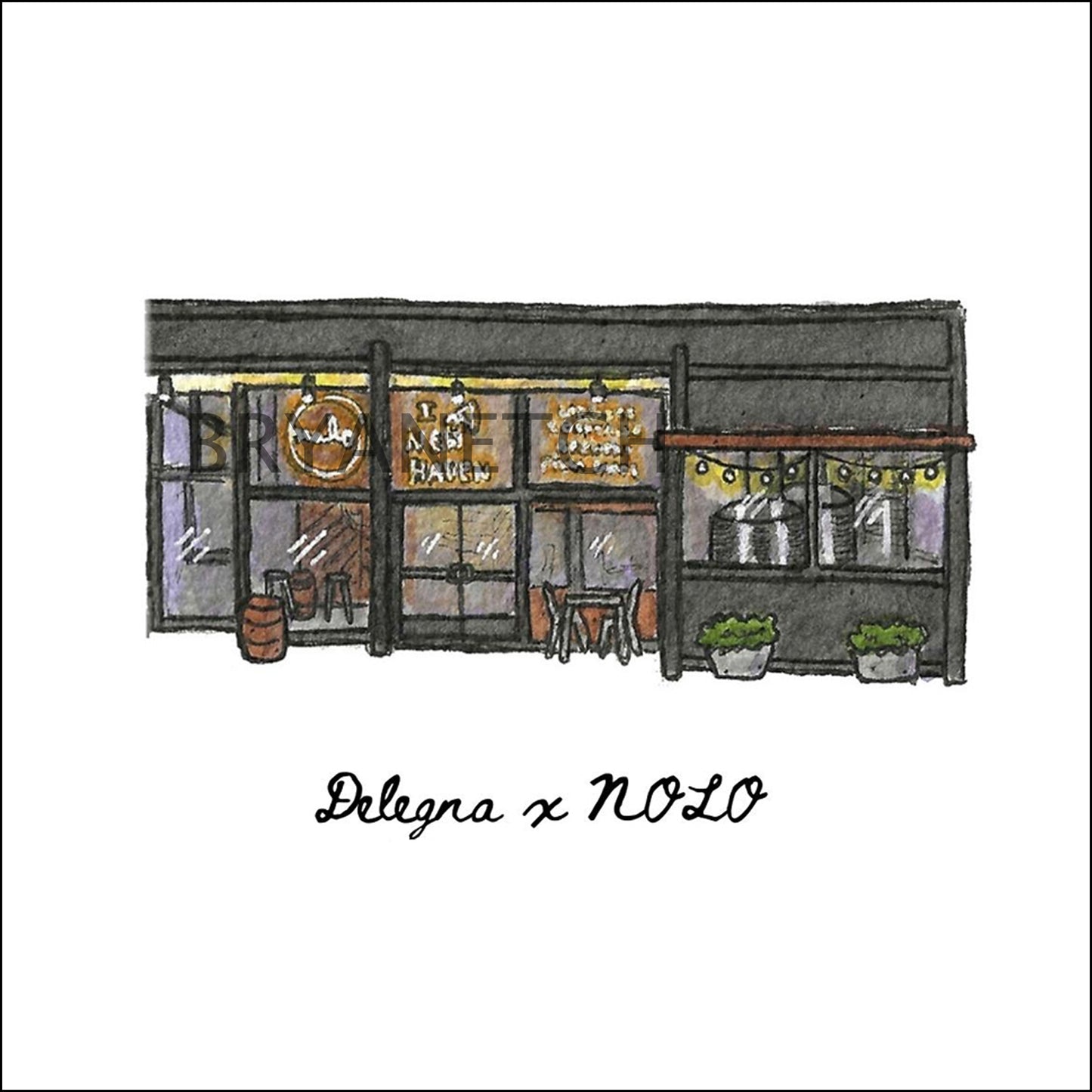 Delegna x NOLO Storefront Series, New Haven, CT - Art Print