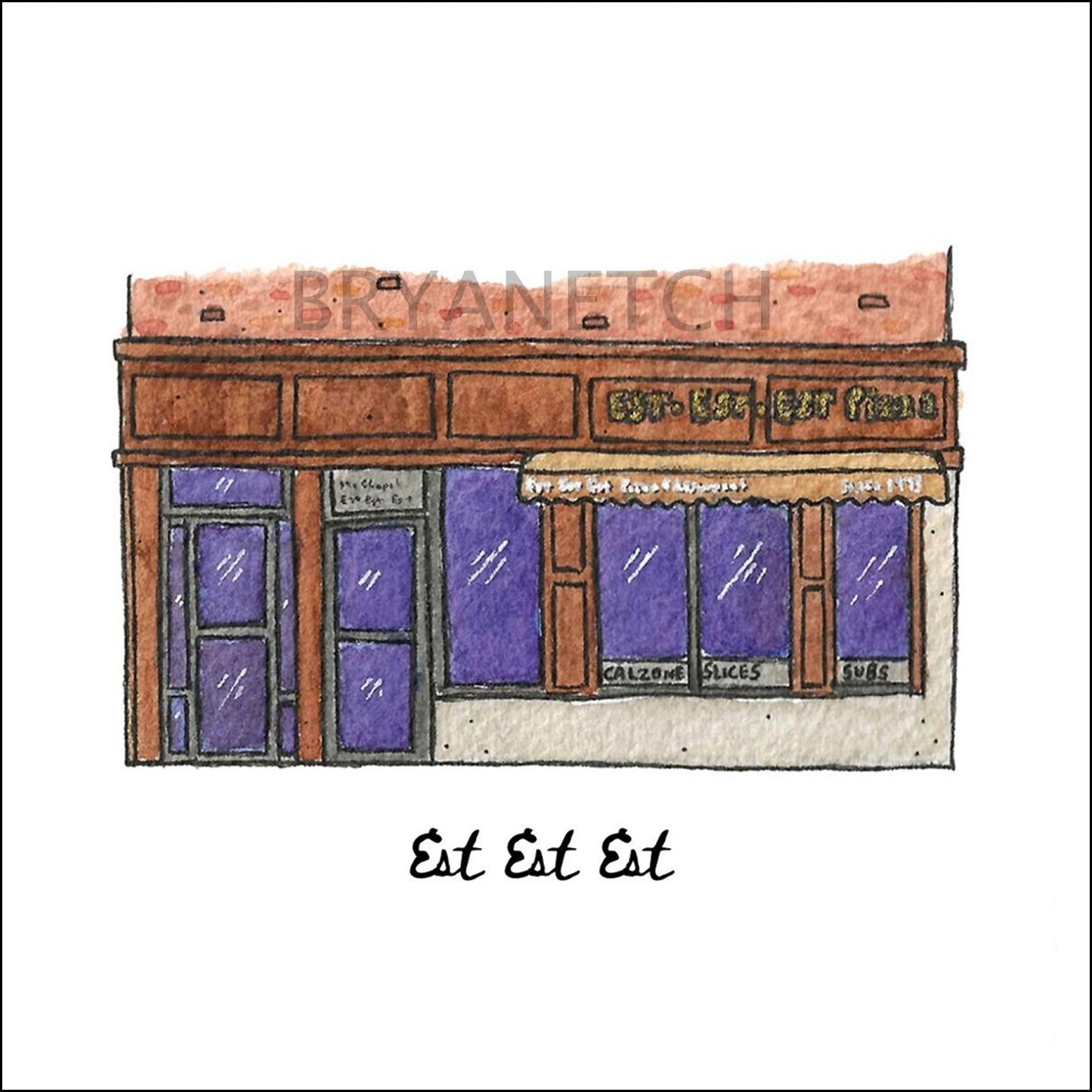 Est Est Est Pizza & Restaurant Storefront Series, New Haven, CT - Art Print