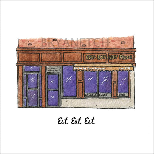 Est Est Est Pizza & Restaurant Storefront Series, New Haven, CT - Art Print