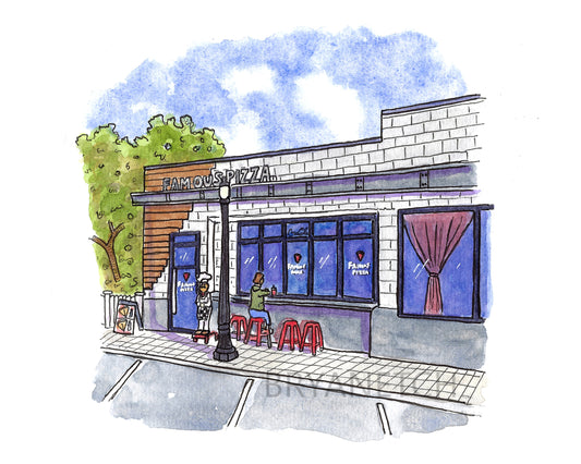 Famous Pizza (New Location) - Bethel, CT Art Print by Bryan Etch