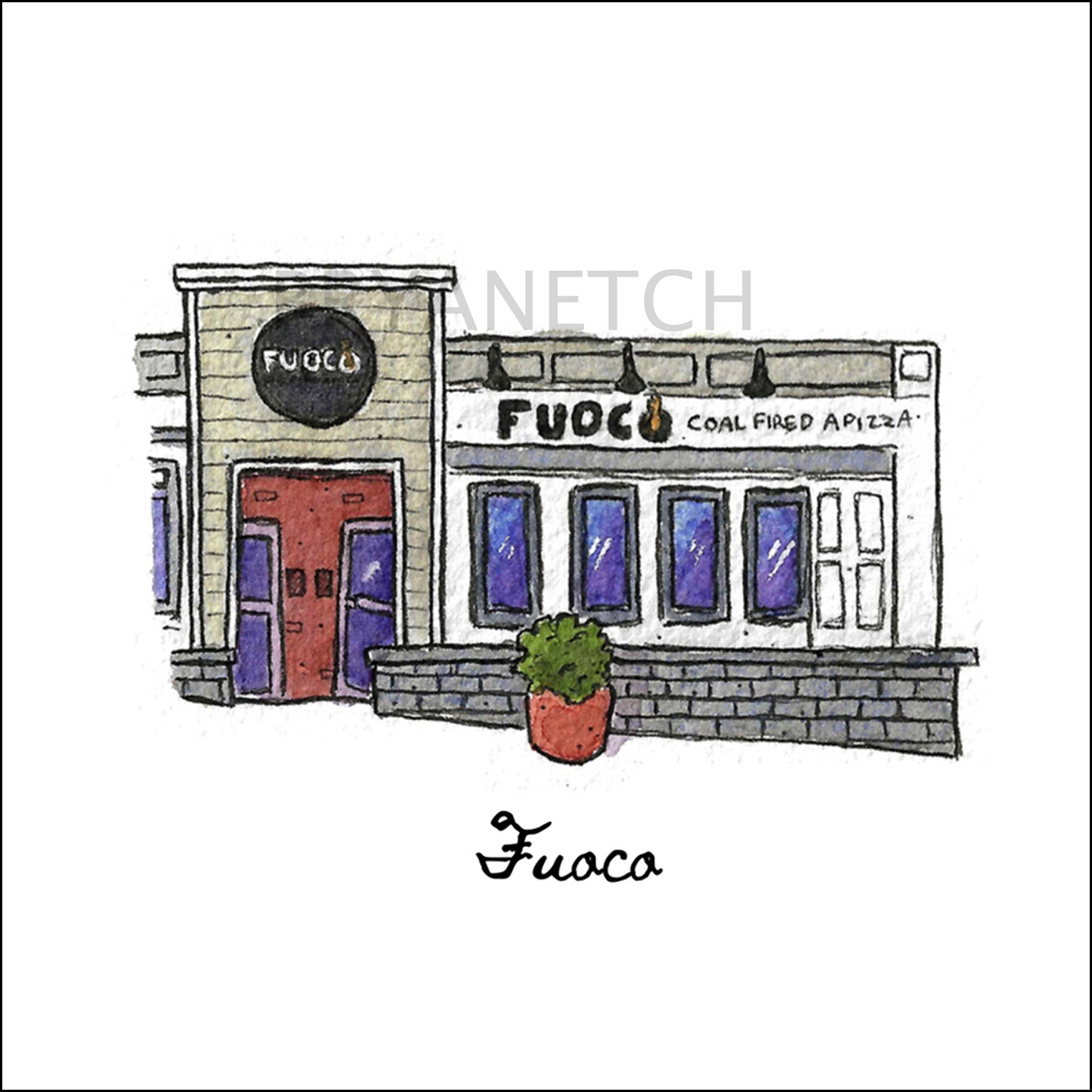 Fuoco Coal Fired Apizza Storefront Series, Cheshire, CT - Art Print