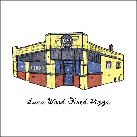 Luna Wood Fired Pizza Storefront Series, Naugatuck, CT - Art Print
