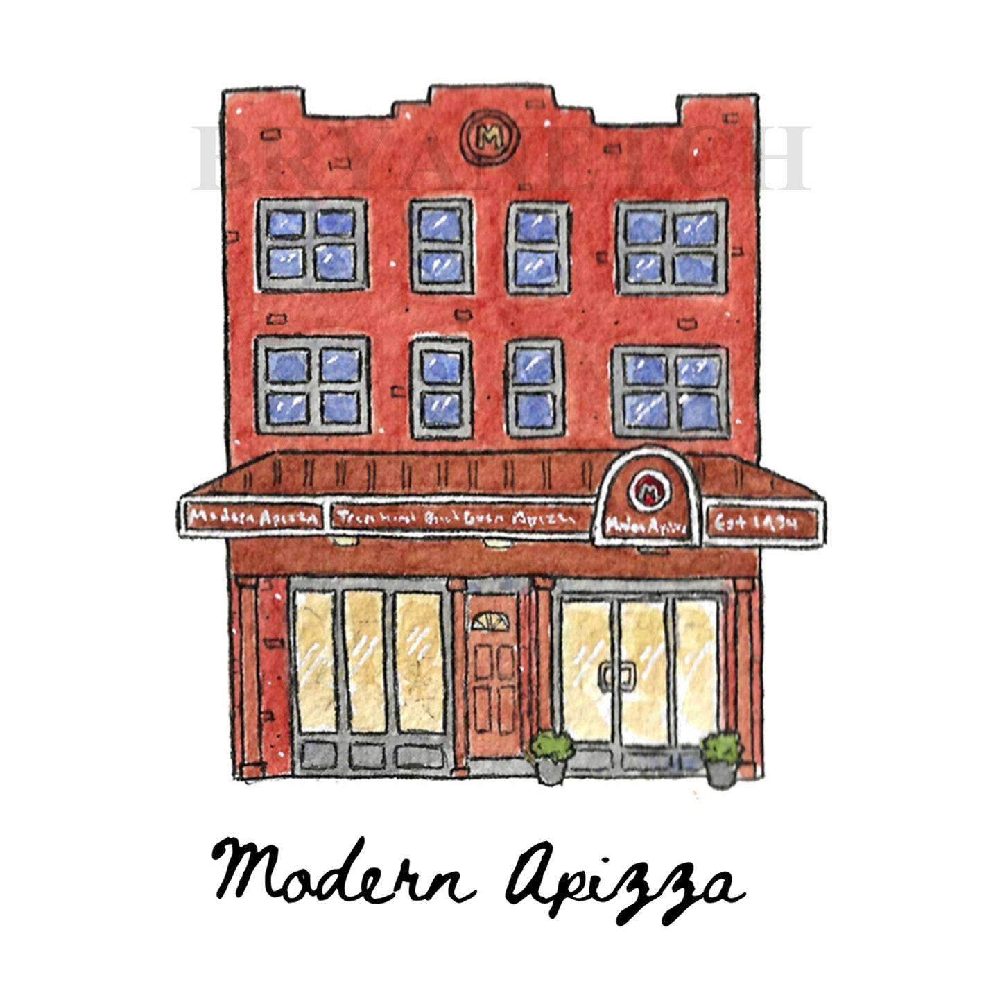 Modern Apizza Storefront Series, New Haven, CT - Art Print