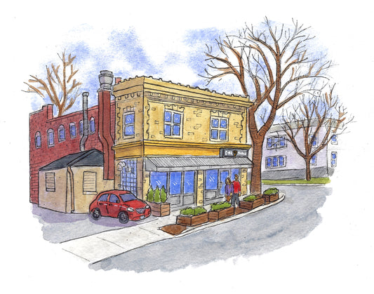 One6Three New Haven Original Watercolor Painting by Bryan Etch