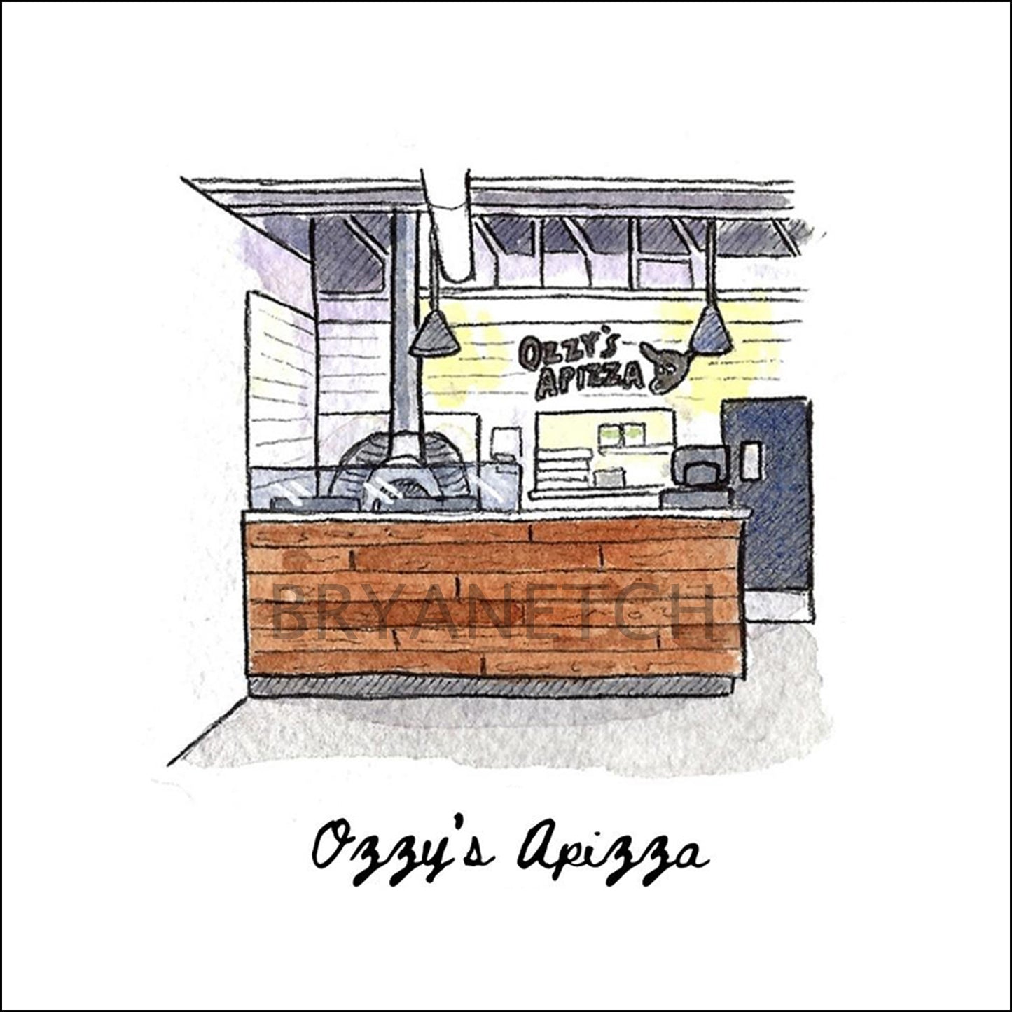 Ozzy's Apizza Storefront Series, New Haven, CT - Art Print