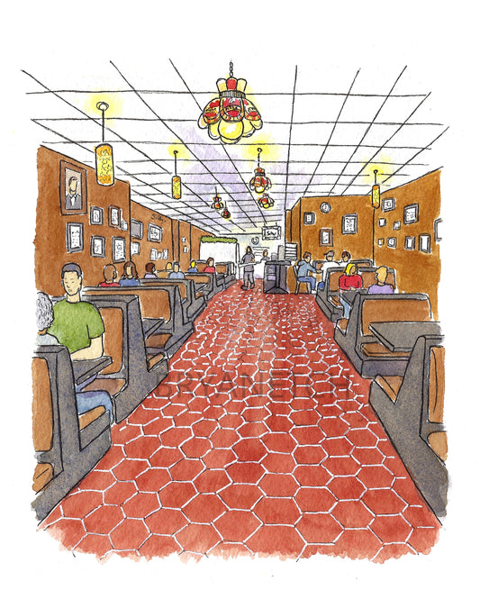 Sally's Apizza Restaurant Interior Art Print by Bryan Etch