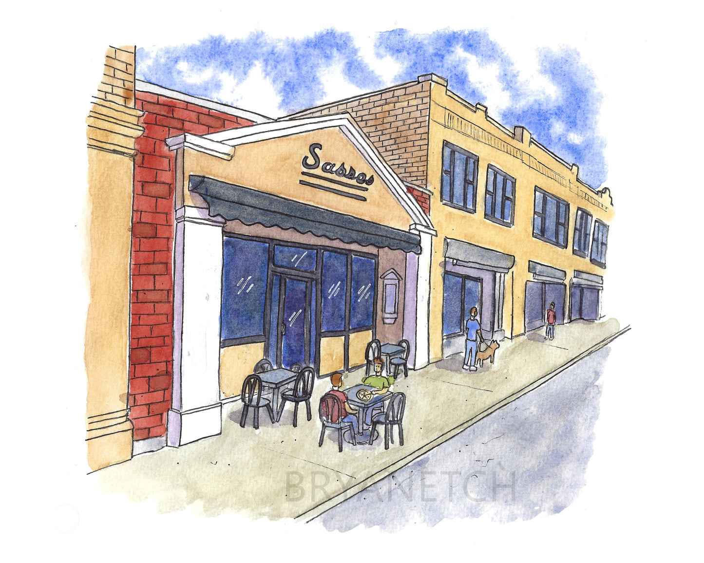 Sasso's Coal Fired Pizza - Torrington, CT Art Print by Bryan Etch