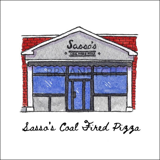 Sasso's Coal Fired Pizza Shoreline Storefront Series, Torrington, CT - Art Print