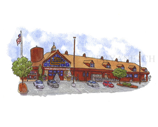 Stew Leonard's Danbury Connecticut - 11x14"  Watercolor Art Print by Bryan Etch (Copy)
