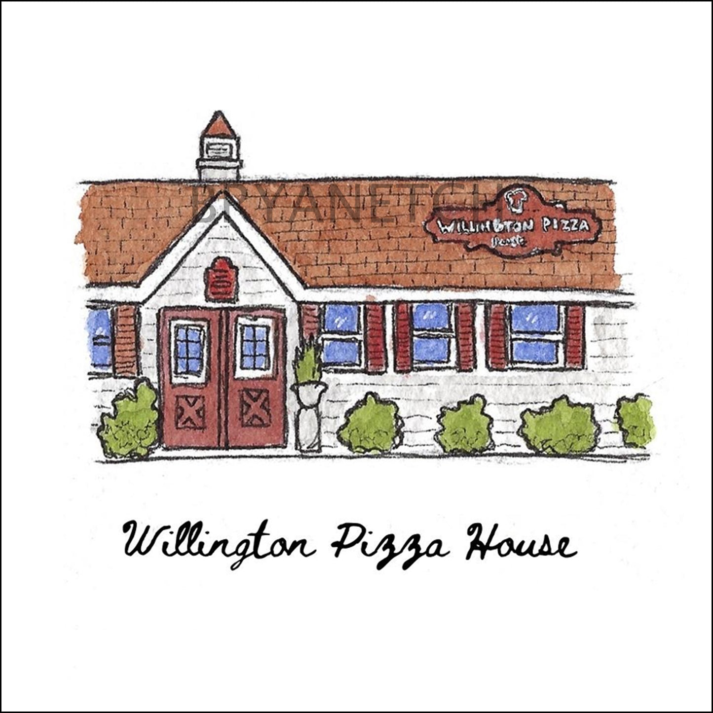 Willington Pizza House Storefront Series, Willington, CT - Art Print