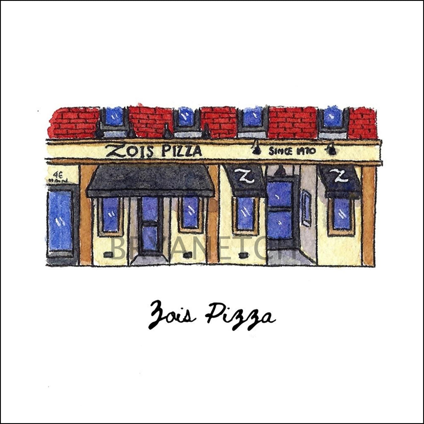 Zois Pizza Palace Storefront Series, Seymour, CT - Art Print