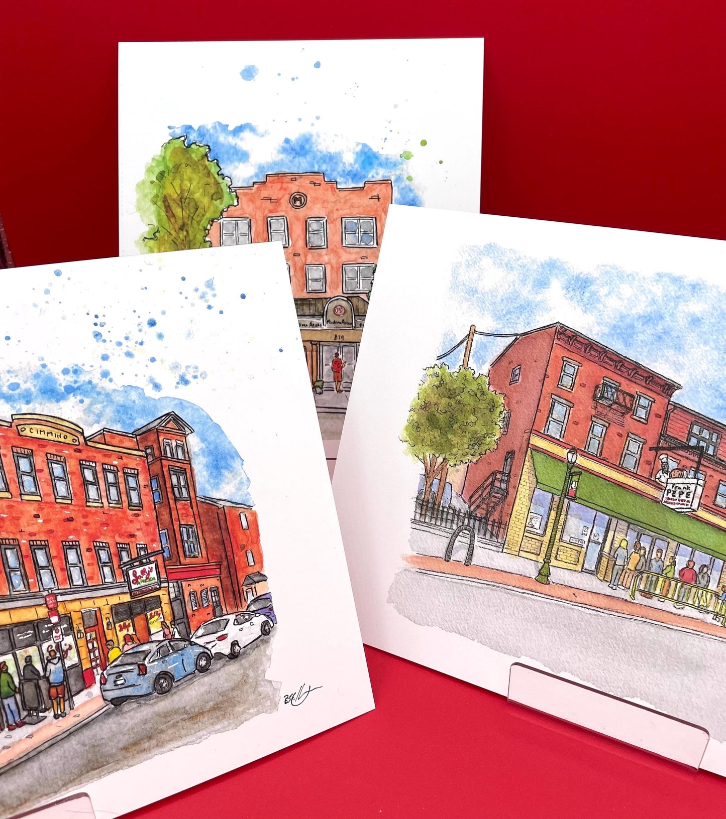 Pizzeria Watercolor Print Set of 3 - 8x10" Prints (Any 3) - Art Prints - NY Pizzerias CT Apizza Jersey Pizza Prints - Choose Your Own