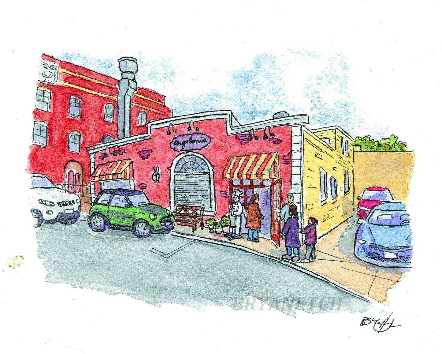 Angeloni's Caldwell New Jersey Watercolor Painting