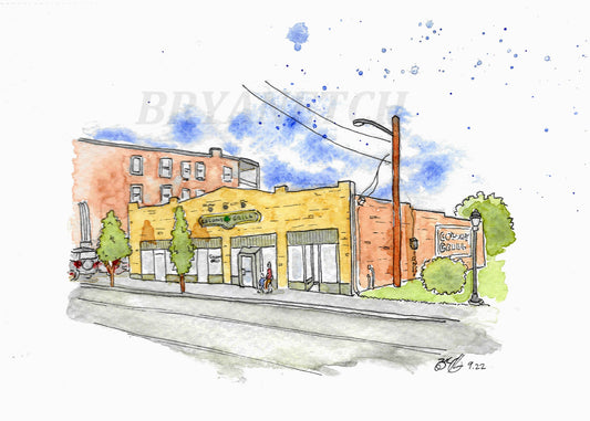 Colony Grill Stamford CT - 8x10" Watercolor Art Print by Bryan Etch