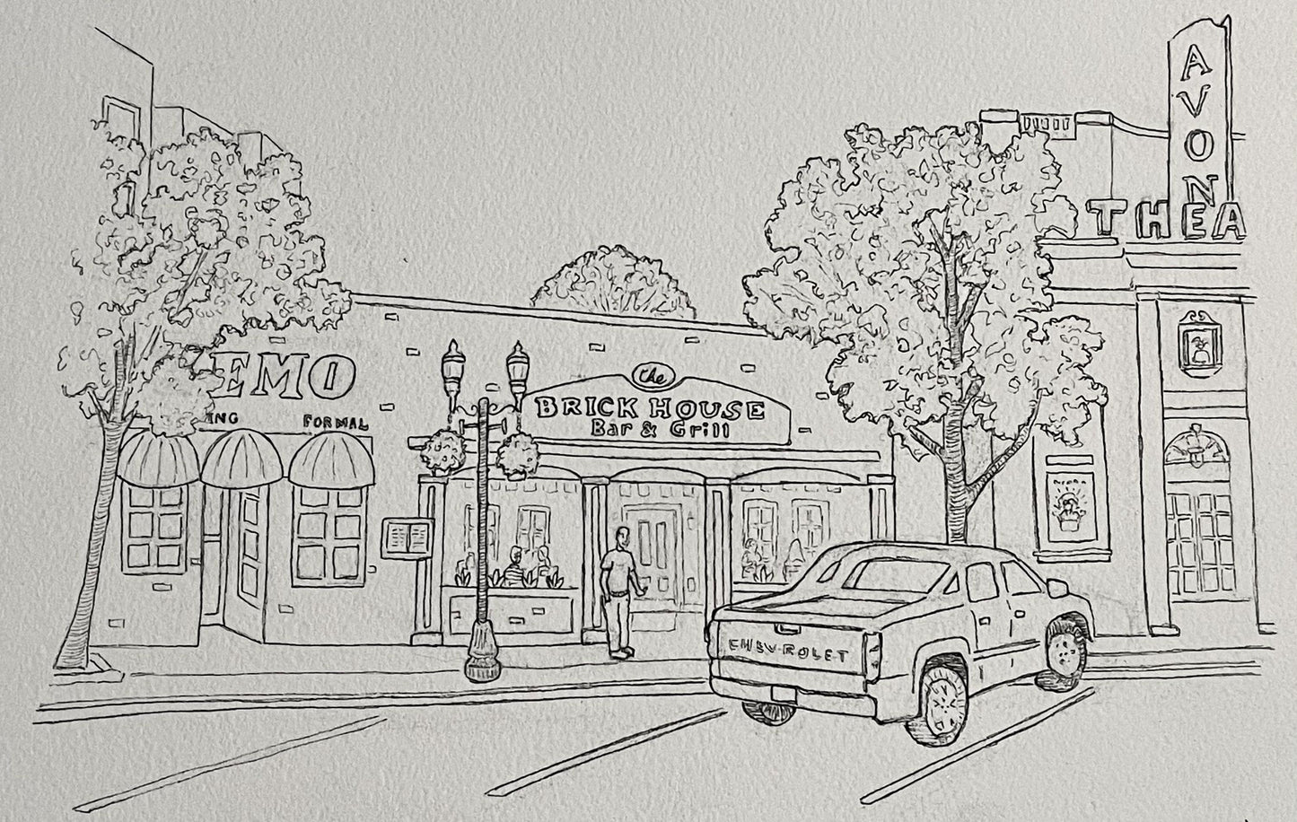 BrickHouse Bar & Grill - Stamford, CT - 8x10” art print by Bryan Etch