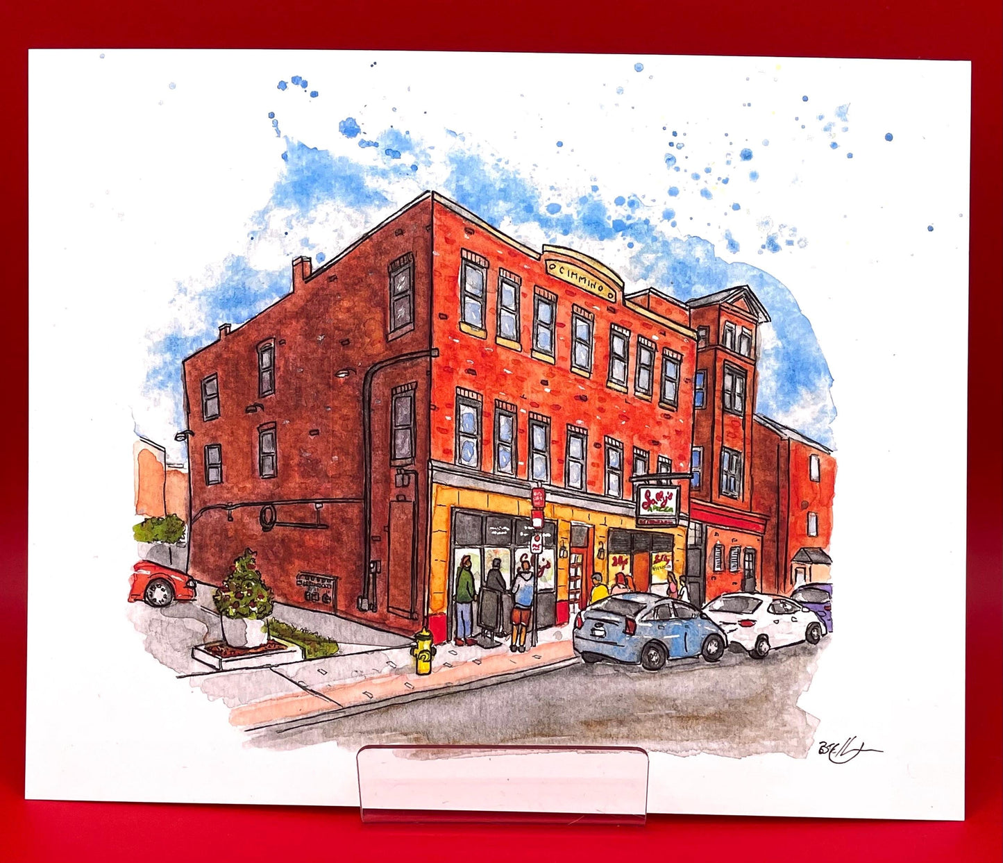 Sally’s Apizza New Haven, CT - 8x10" Watercolor Pizzeria Art Print by Bryan Etch