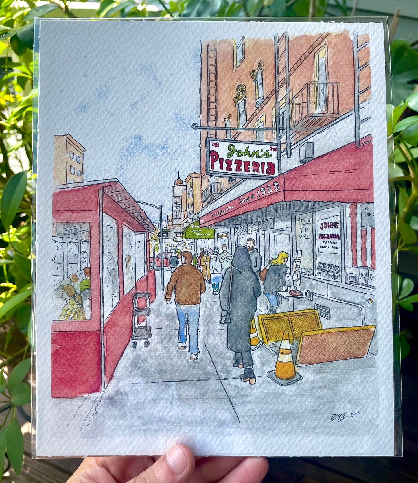 John's of Bleeker Pizzeria - 8x10" Watercolor Pizza Art Print by Bryan Etch