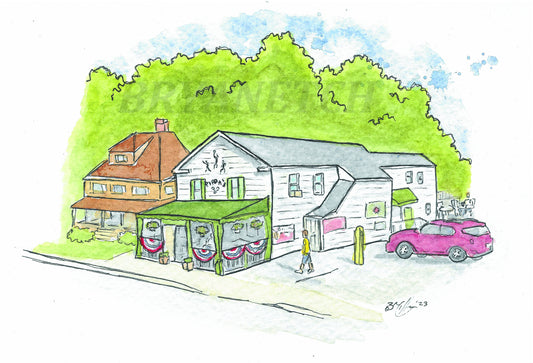 Pippa's Sports Cafe Danbury CT Watercolor Art - 8x10" Print